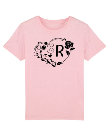 Litera R - negru Cotton Pink