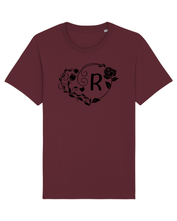 Litera R - negru Burgundy