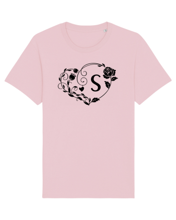 Litera S - negru Cotton Pink