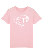 Litera T - alb Tricou mânecă scurtă  Copii Mini Creator