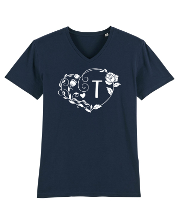 Litera T - alb French Navy
