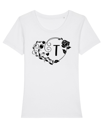 Litera T - negru White