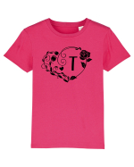 Litera T - negru Tricou mânecă scurtă  Copii Mini Creator