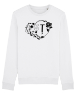 Litera Ț - negru Bluză mânecă lungă Unisex Rise