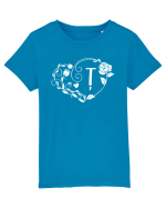 Litera Ț - alb Tricou mânecă scurtă  Copii Mini Creator