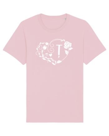 Litera Ț - alb Cotton Pink