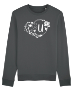 Litera U - alb Bluză mânecă lungă Unisex Rise