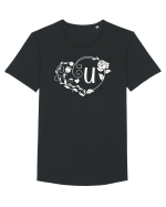 Litera U - alb Tricou mânecă scurtă guler larg Bărbat Skater