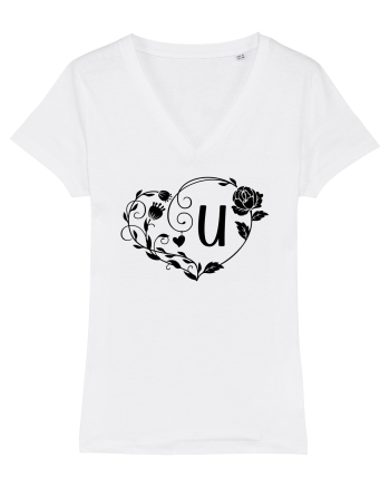 Litera U - negru White