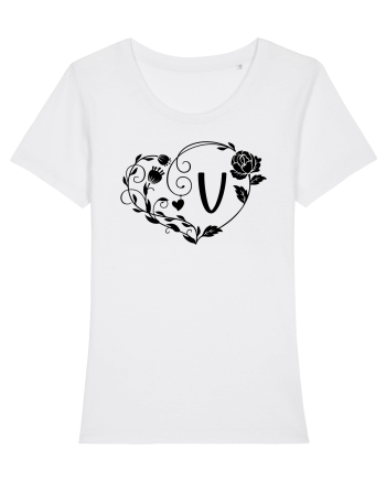 Litera V - negru White