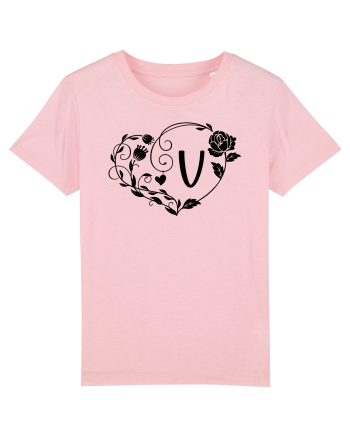 Litera V - negru Cotton Pink