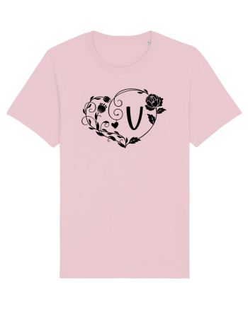 Litera V - negru Cotton Pink