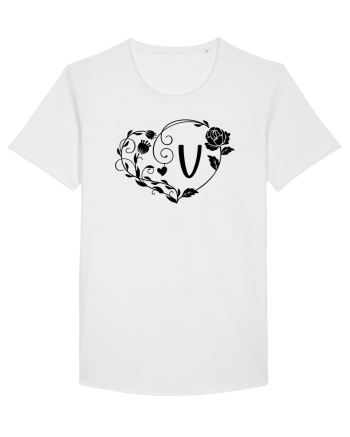 Litera V - negru White