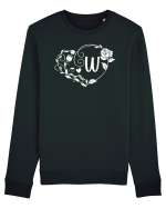 Litera W - alb Bluză mânecă lungă Unisex Rise
