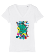 Forest Ghost Tricou mânecă scurtă guler V Damă Evoker