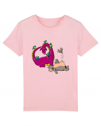 Dragons and Hippos Cotton Pink