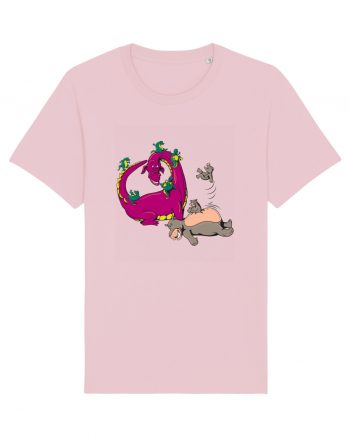 Dragons and Hippos Cotton Pink