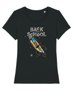 incepe scoala Tricou mânecă scurtă guler larg fitted Damă Expresser