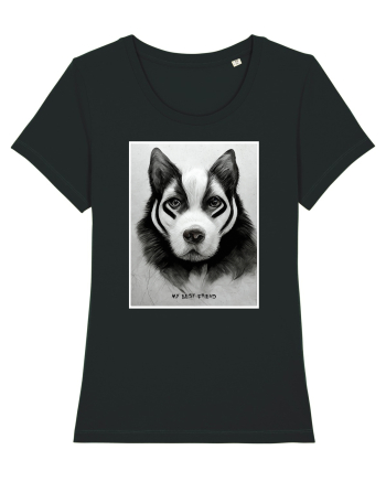 husky dog Black