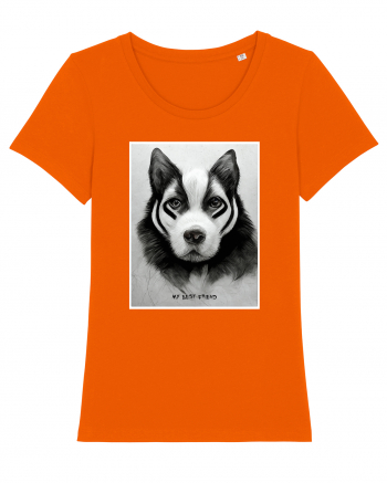 husky dog Bright Orange