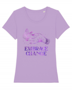 Embrace Change Witch Butterfly Tricou mânecă scurtă guler larg fitted Damă Expresser