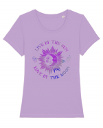 Live By The Sun And Moon Mystical Tricou mânecă scurtă guler larg fitted Damă Expresser