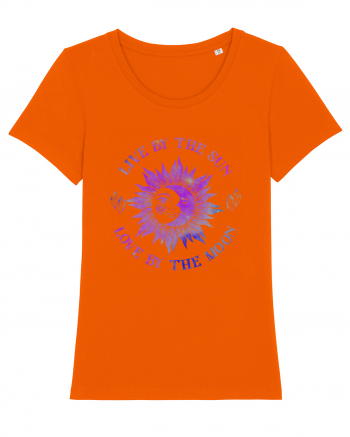 Live By The Sun And Moon Mystical Bright Orange