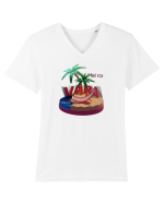 Hai cu vara Tricou mânecă scurtă guler V Bărbat Presenter