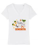 Sassy Senorita Tricou mânecă scurtă guler V Damă Evoker