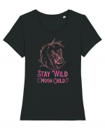 Stay Wild Moon Child Tricou mânecă scurtă guler larg fitted Damă Expresser