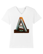 Litera A - 3D Tricou mânecă scurtă guler V Bărbat Presenter