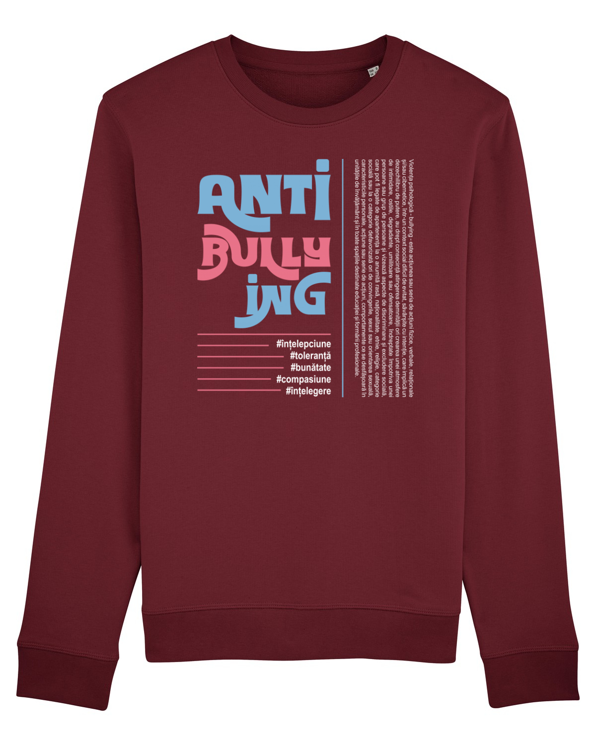 Bluză mânecă lungă Unisex Rise Burgundy