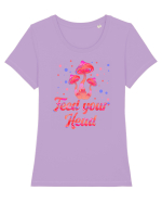 Feed Your Head Space Shroom Mushroom Tricou mânecă scurtă guler larg fitted Damă Expresser