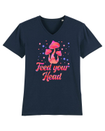 Feed Your Head Space Shroom Mushroom Tricou mânecă scurtă guler V Bărbat Presenter