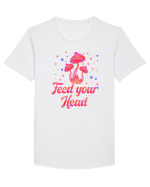 Feed Your Head Space Shroom Mushroom Tricou mânecă scurtă guler larg Bărbat Skater