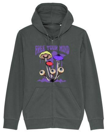 Free Your Mind Trippy Psychedelic Mushroom Anthracite