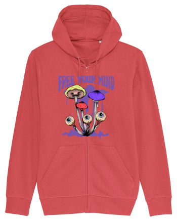 Free Your Mind Trippy Psychedelic Mushroom Carmine Red