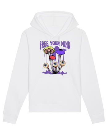 Free Your Mind Trippy Psychedelic Mushroom White