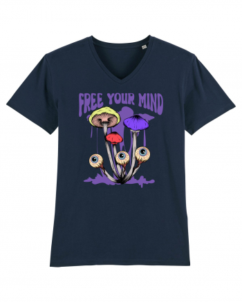 Free Your Mind Trippy Psychedelic Mushroom French Navy