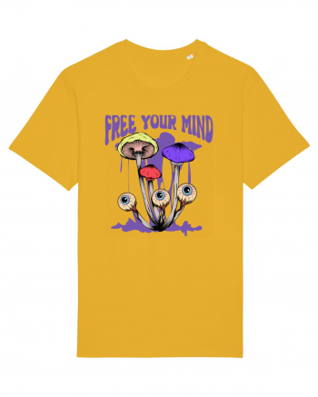Free Your Mind Trippy Psychedelic Mushroom Spectra Yellow
