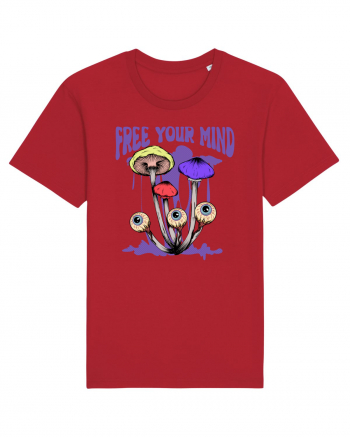 Free Your Mind Trippy Psychedelic Mushroom Red