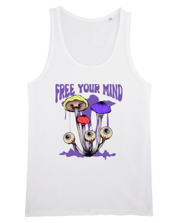 Free Your Mind Trippy Psychedelic Mushroom White