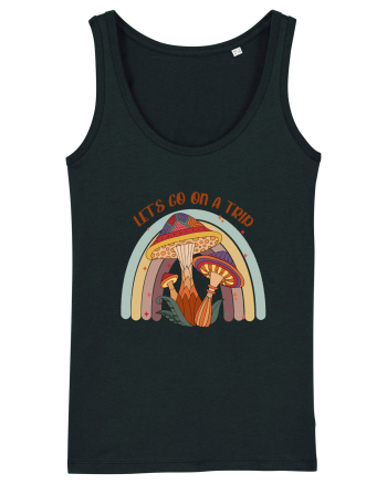 Let's Go On A Trip Hippy Mushroom Black
