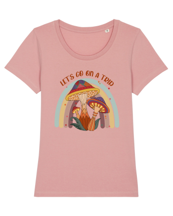 Let's Go On A Trip Hippy Mushroom Canyon Pink