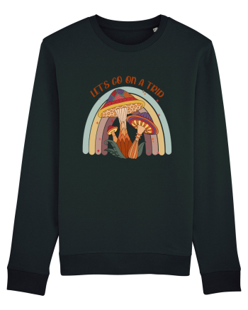 Let's Go On A Trip Hippy Mushroom Black