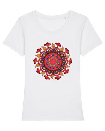Magic Mushroom Mandala Shroom Trippy White