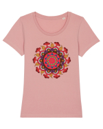 Magic Mushroom Mandala Shroom Trippy Tricou mânecă scurtă guler larg fitted Damă Expresser