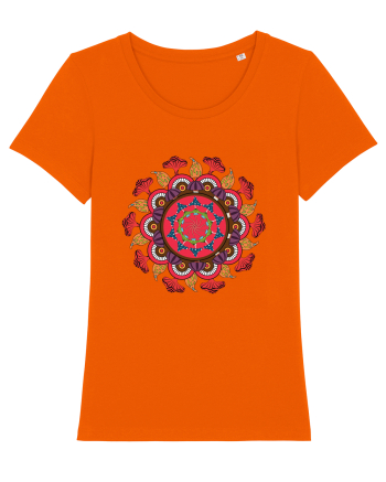 Magic Mushroom Mandala Shroom Trippy Bright Orange