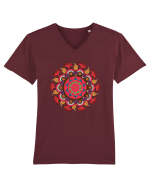 Magic Mushroom Mandala Shroom Trippy Tricou mânecă scurtă guler V Bărbat Presenter