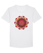 Magic Mushroom Mandala Shroom Trippy Tricou mânecă scurtă guler larg Bărbat Skater